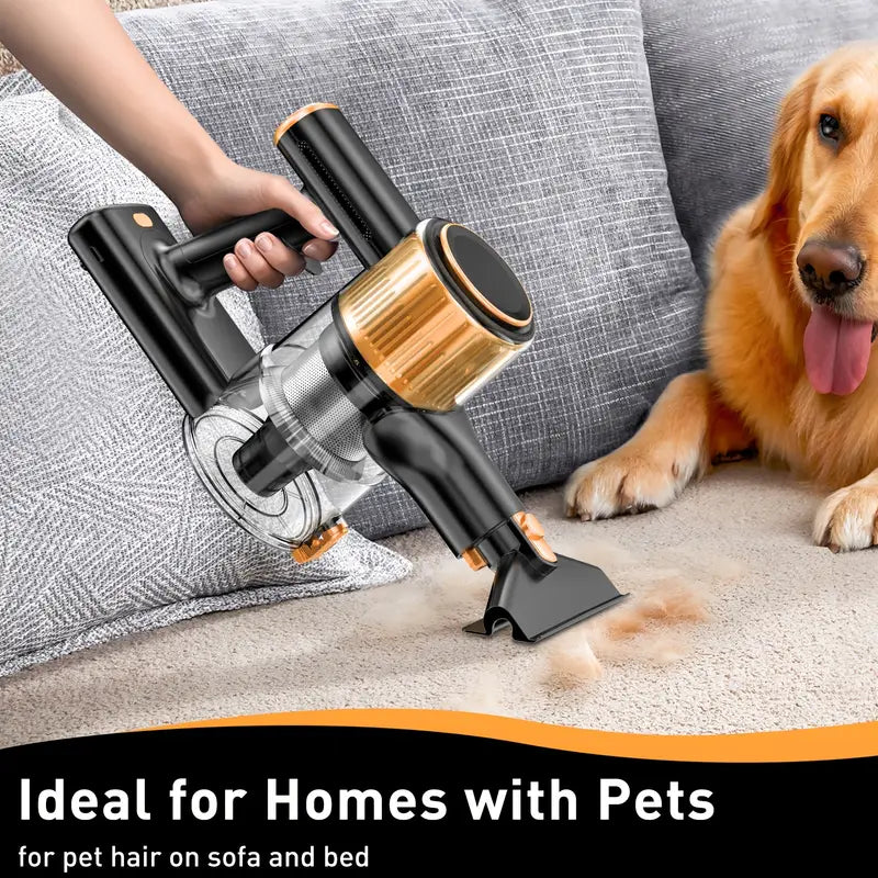 Car Portable High Suction Vacuum Cleaner, 8-in-1 Handheld Vacuum Cleaner With 3 Suction Modes, Lightweight Design, Equipped With Sofa Crevice Brush, Anti-tangling Brush, LED Display, Suitable For Home, Hardwood Floor, Carpet, Pet Hair, Car Cleaning.