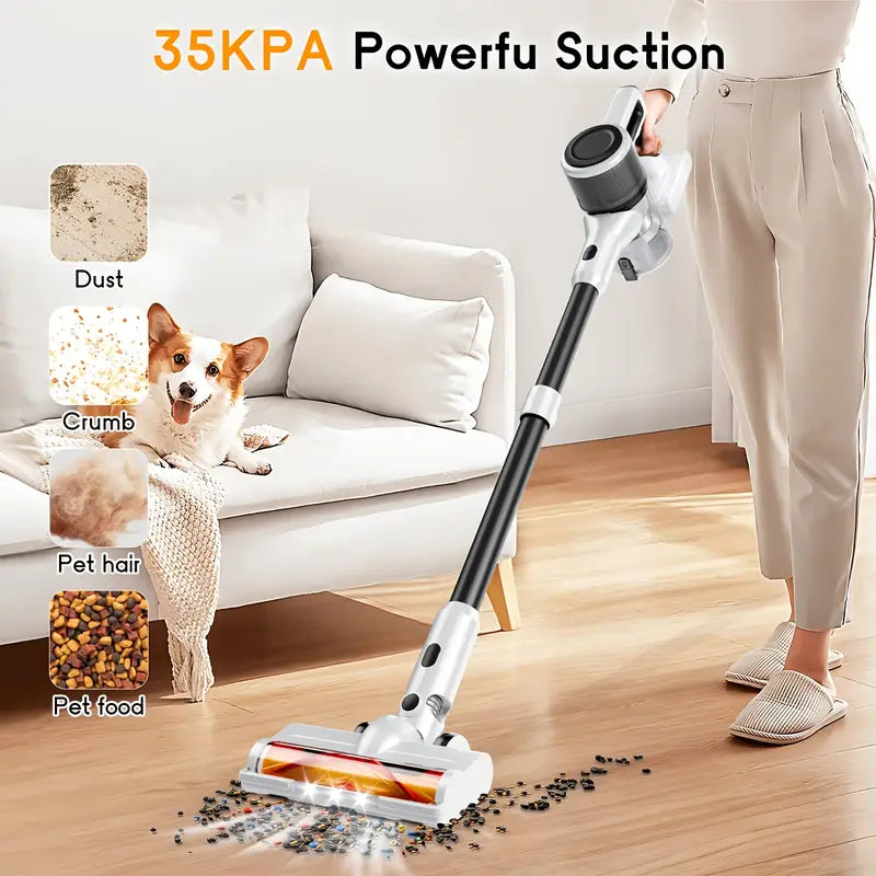 Vacuum Cleaners for Home, Home Essential Wireless Vacuum Cleaner, 45min Runtime, Cleaning Supplies, Cleaning Gadgets for Housekeeping, Vacuum Cleaner Strong Suction for Carpet