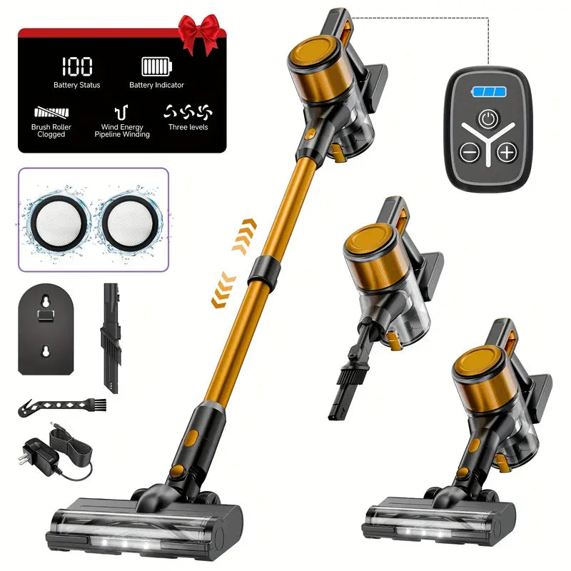 Vacuum Cleaners for Home, Home Essential Wireless Vacuum Cleaner, 45Kpa Powerful Suction with 45min Runtime, Cleaning Supplies, Rechargeable Wireless Vacuum for Hardwood Floor Carpet Pet Hair