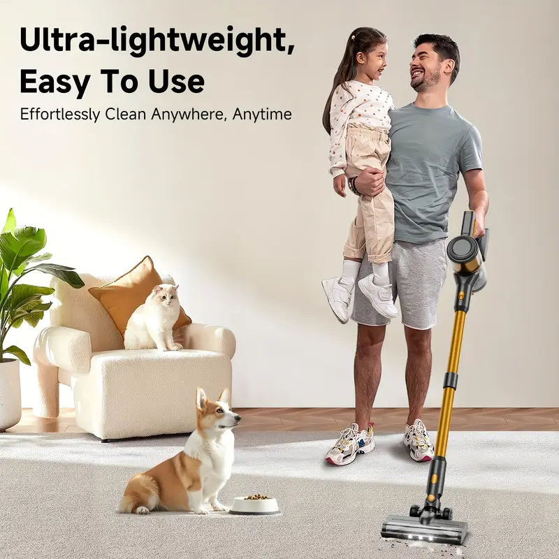 Vacuum Cleaners for Home, Home Essential Wireless Vacuum Cleaner, 45Kpa Powerful Suction with 45min Runtime, Cleaning Supplies, Rechargeable Wireless Vacuum for Hardwood Floor Carpet Pet Hair