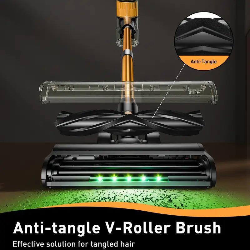 Car Portable High Suction Vacuum Cleaner, 8-in-1 Handheld Vacuum Cleaner With 3 Suction Modes, Lightweight Design, Equipped With Sofa Crevice Brush, Anti-tangling Brush, LED Display, Suitable For Home, Hardwood Floor, Carpet, Pet Hair, Car Cleaning.