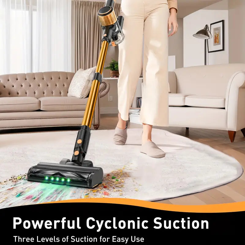 Car Portable High Suction Vacuum Cleaner, 8-in-1 Handheld Vacuum Cleaner With 3 Suction Modes, Lightweight Design, Equipped With Sofa Crevice Brush, Anti-tangling Brush, LED Display, Suitable For Home, Hardwood Floor, Carpet, Pet Hair, Car Cleaning.